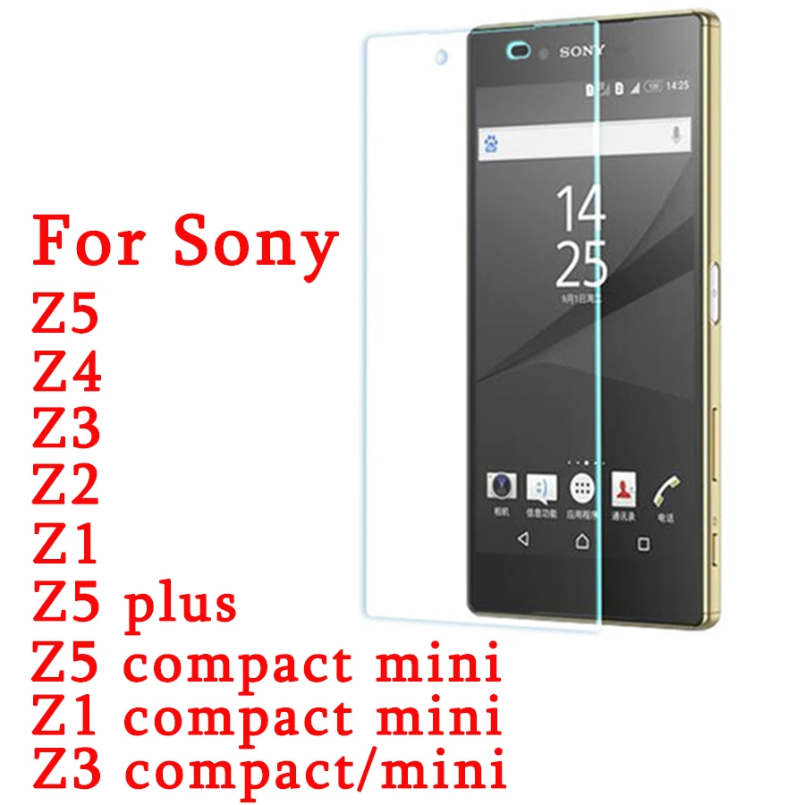 Для sony xperia z3 compact glass для закаленное стекло z5 plus z4 z2 z1 mini защита экрана не полная