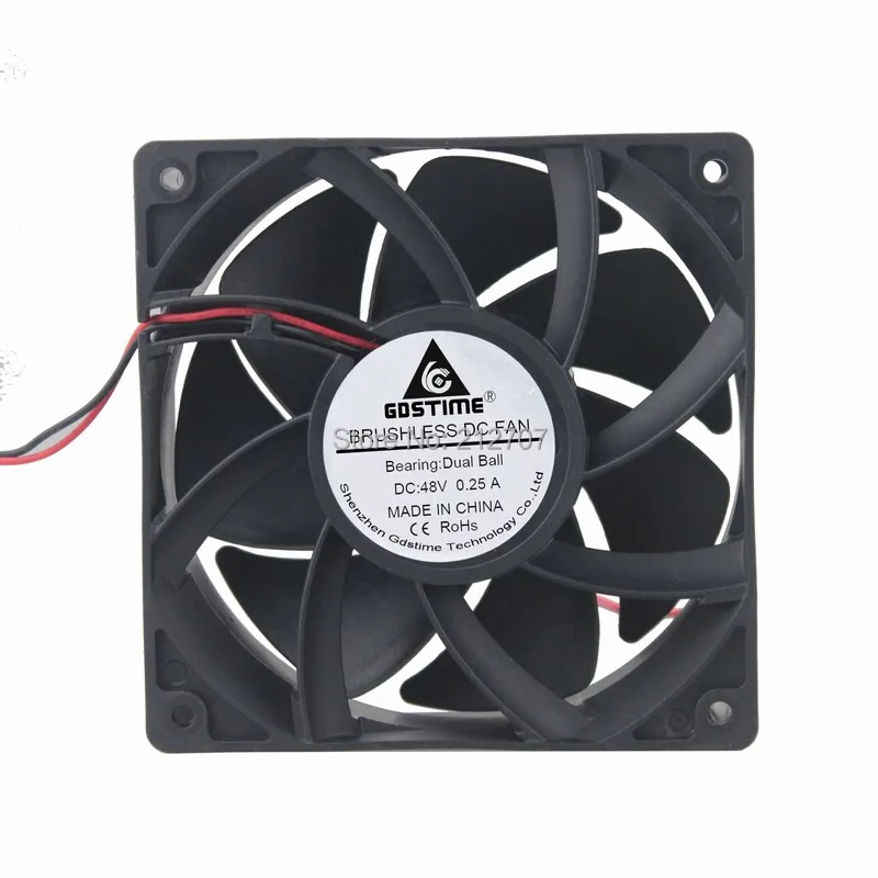 

5 Pieces Gdstime 120MM x 38MM DC 48V 12038 120MM 12CM 2 Wire Server Inverter Cooling Fan