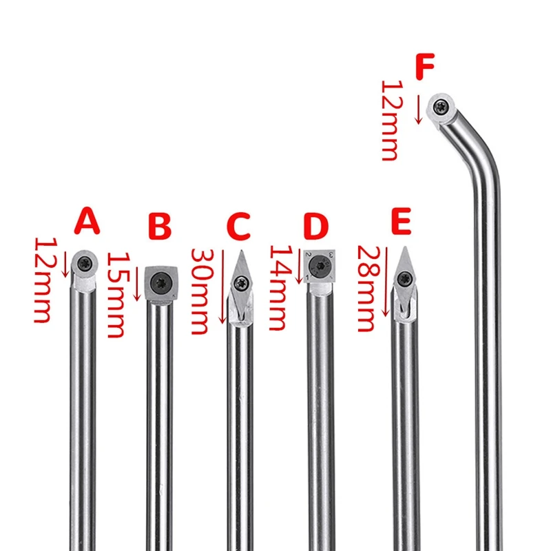 Wood Turning Tool With Carbide Insert Cutter Round Shank Woodworking Ht2184-2189 | Инструменты