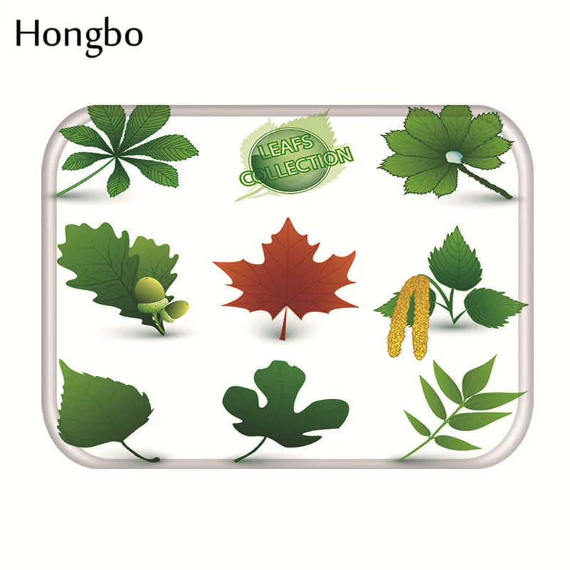 Hongbo 40*60 см Противоскользящий коврик с рисунком зеленых листьев дверные коврики