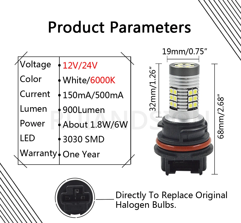 1 шт. 8 Вт/6 Вт PH11 9014 Высокая мощность 3030 30smd Высокий/Низкий биксеноновый луч