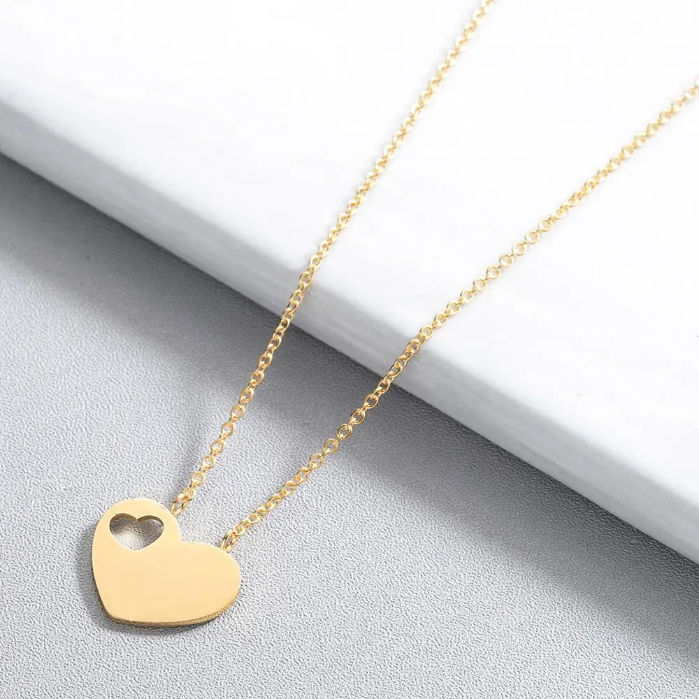 CHENGXUN женское ожерелье в форме сердца ажурное с маленькими сердцами украшения для