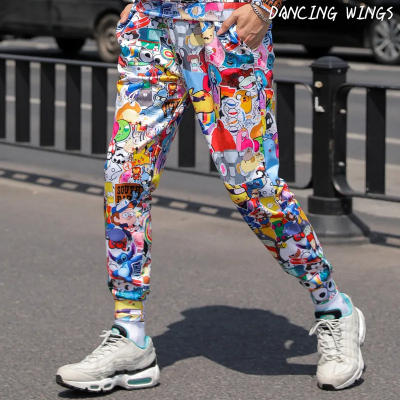 Повседневные свободные спортивные брюки с рисунком из мультфильма Женские для