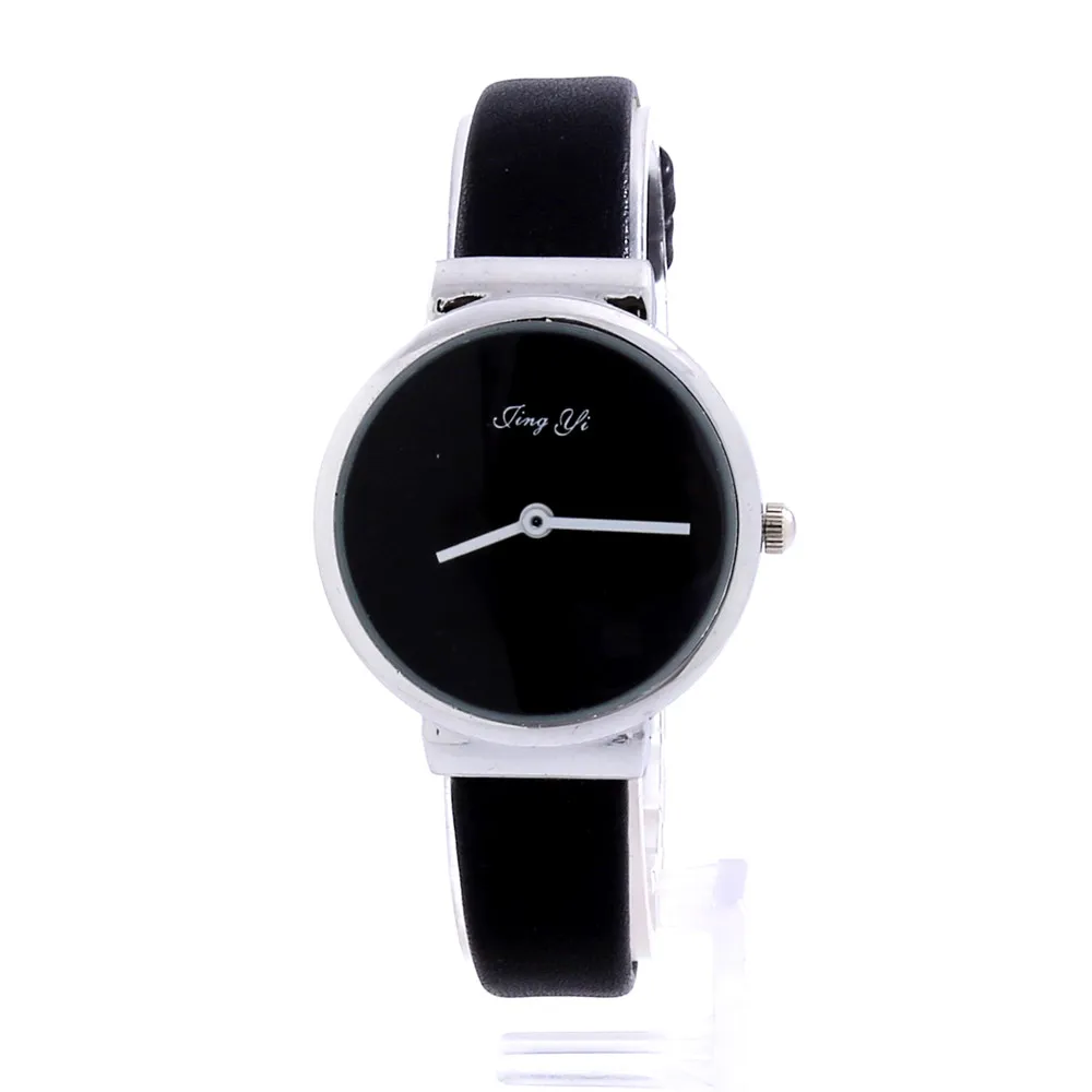 Мужские Простые Модные кварцевые кожаные Наручные часы черные белые Reloj de hombre