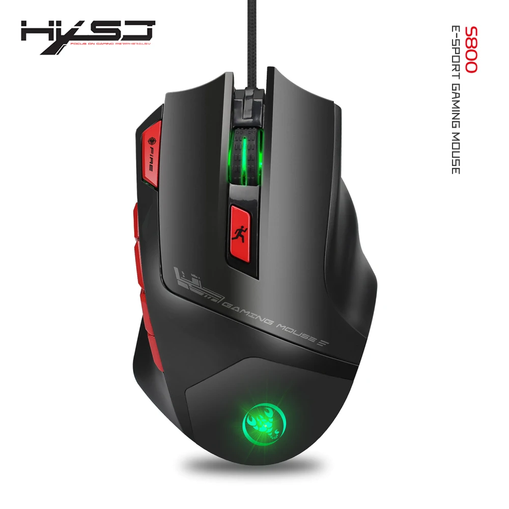 

HXSJ New Macro Definition 6000 Adjustable DPI Gaming Mouse 9 Buttons Game Console Laptop Accessories Ergonomics