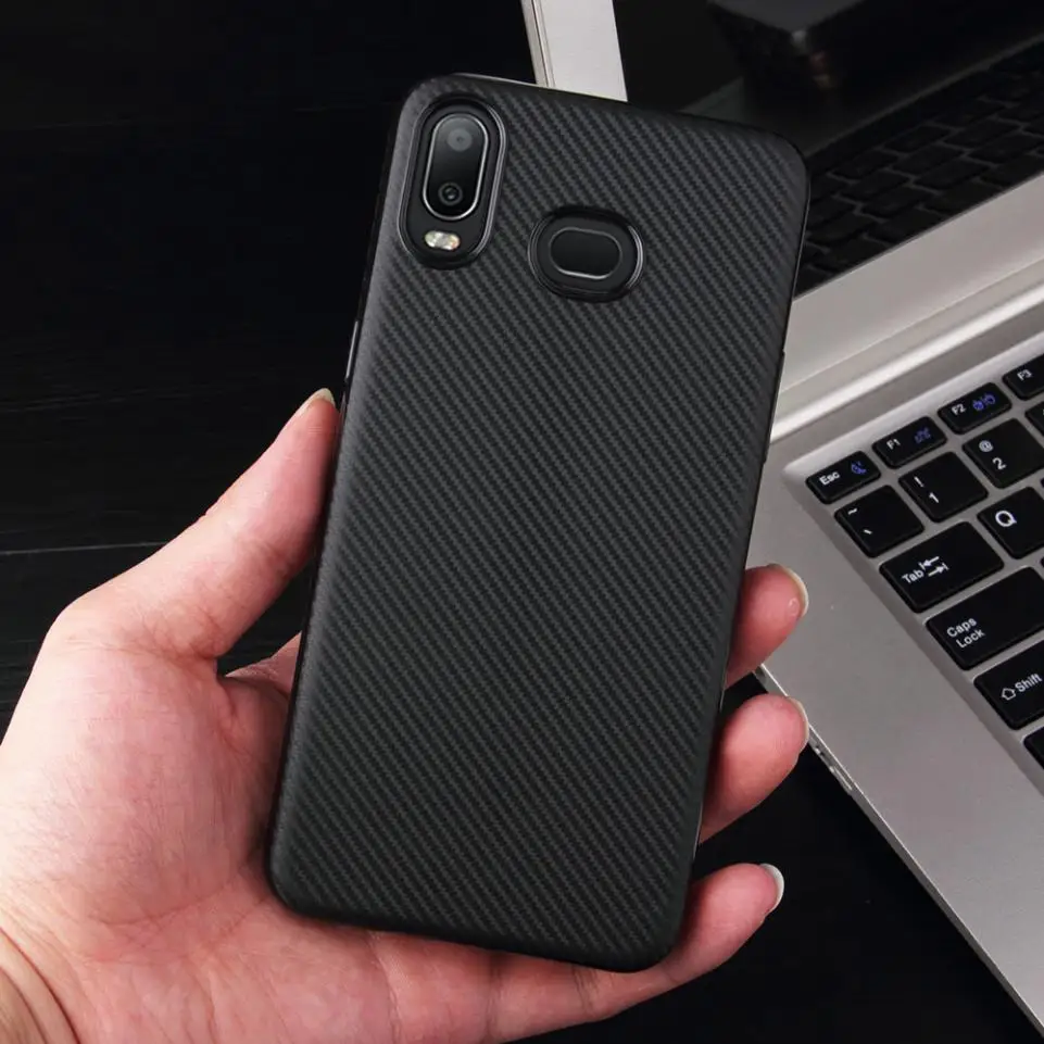For Samsung Galaxy A6s/A8 Star Case Ultra Thin Slim Solid Carbon Fiber TPU Soft Back Shell Mobile Phone Protection Cover |