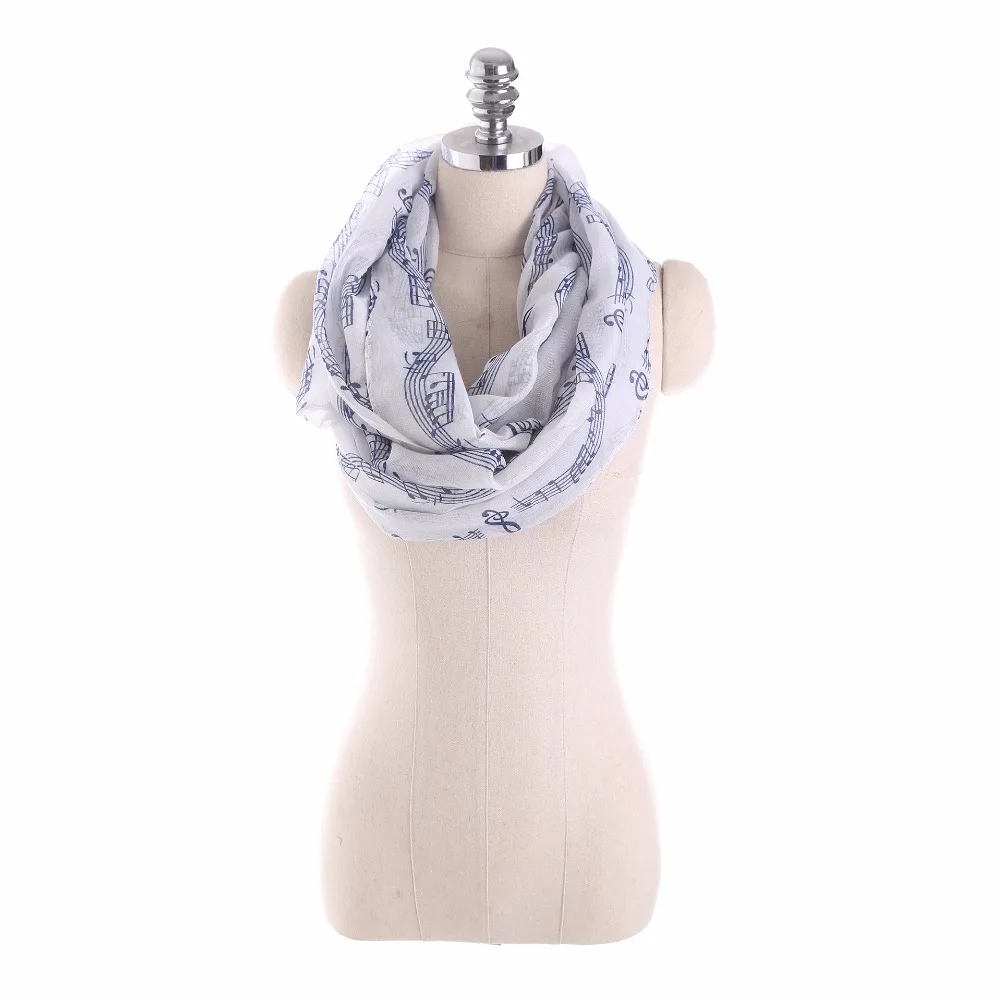 Модная музыка фортепиано нотки шифоновые шарфы женский шарф шаль Длинные