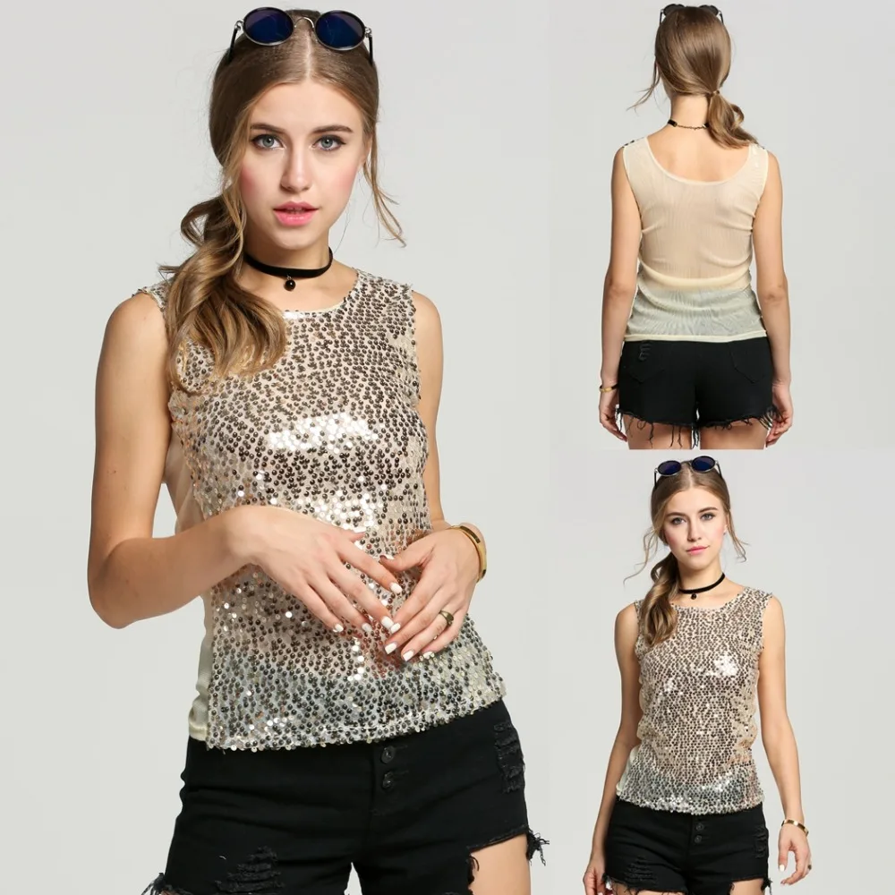2017 Лидер продаж Твердые Broadcloth топы blusa Strappy Bra женские блестящие жилет Bling блесток