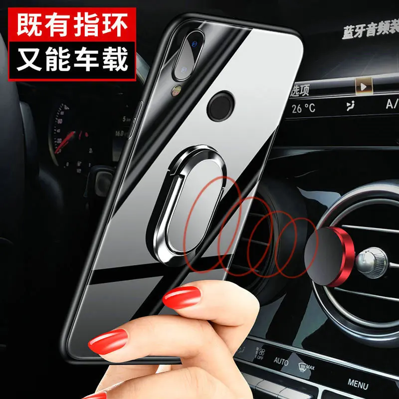 For Meizu Note 9 Case Hard Tempered Glass With Stand Ring Magnet Protective Back Cover for meizu note9 full cover shell |