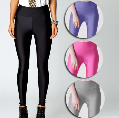 

2019 High Waist Candy Colours Solid Leggings Women's Pants Fashion Elastic Strtched Yogo Fitness Leggings