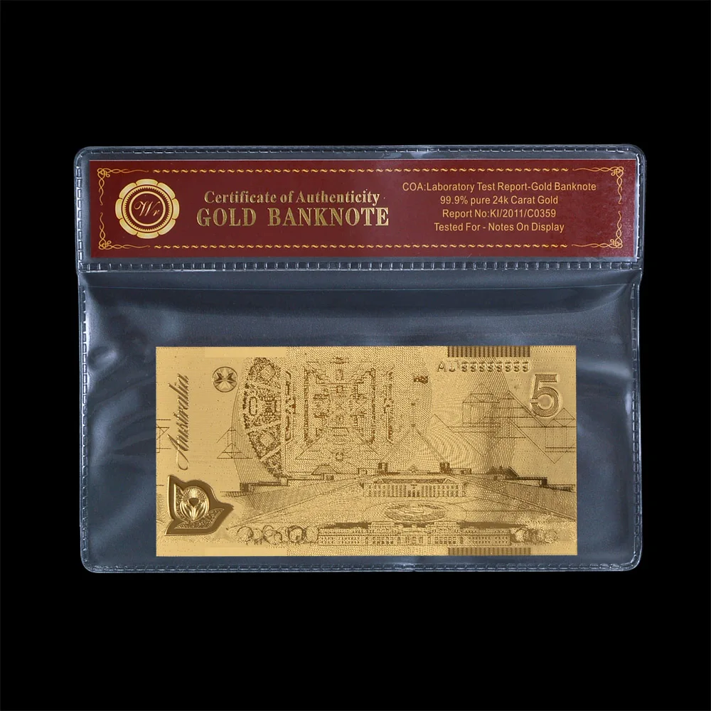 Новый дизайн австралийская новая золотая фольга 5 новых для коллекции и делового