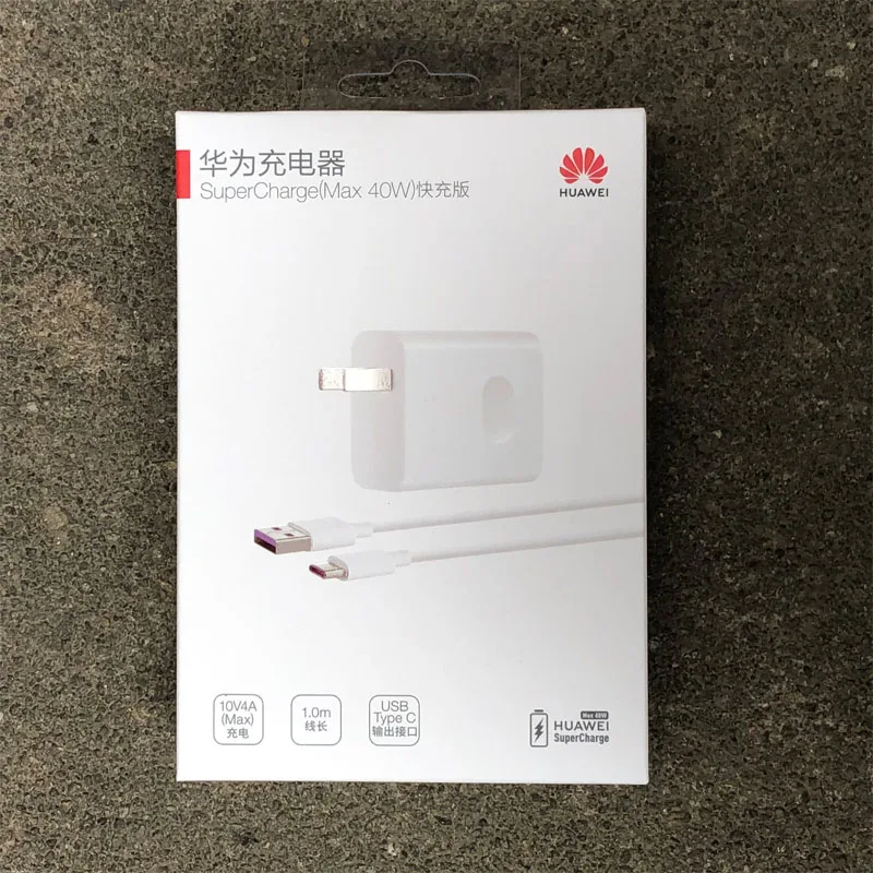 HW 100400C00 Оригинальное суперзарядное устройство HUAWEI 40 Вт 10 В/4A 9 В/2A 5 применимо к Mate20