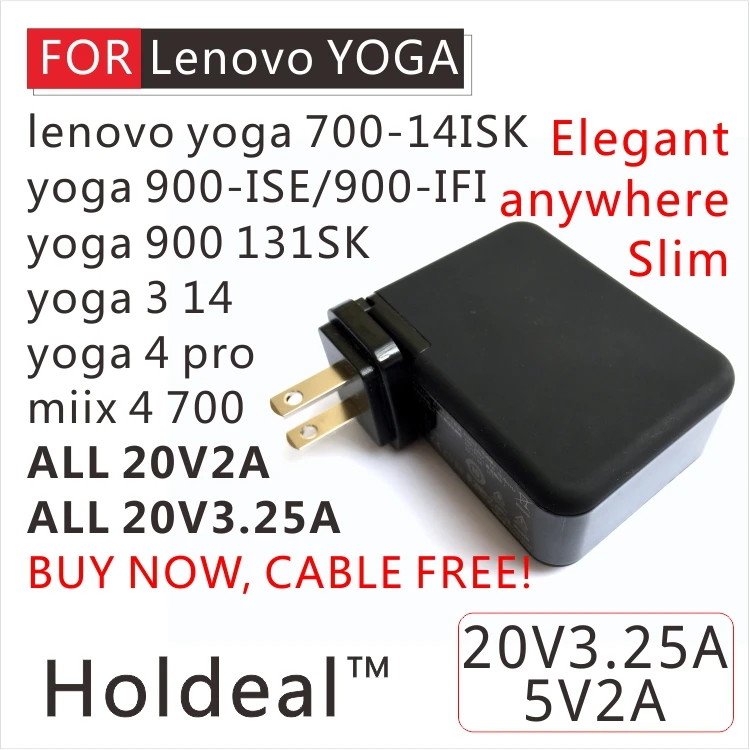Зарядное устройство с Usb разъемом для ноутбука 20 в 3 25 А 40 Вт|yoga charger|charger laptop lenovo9 v
