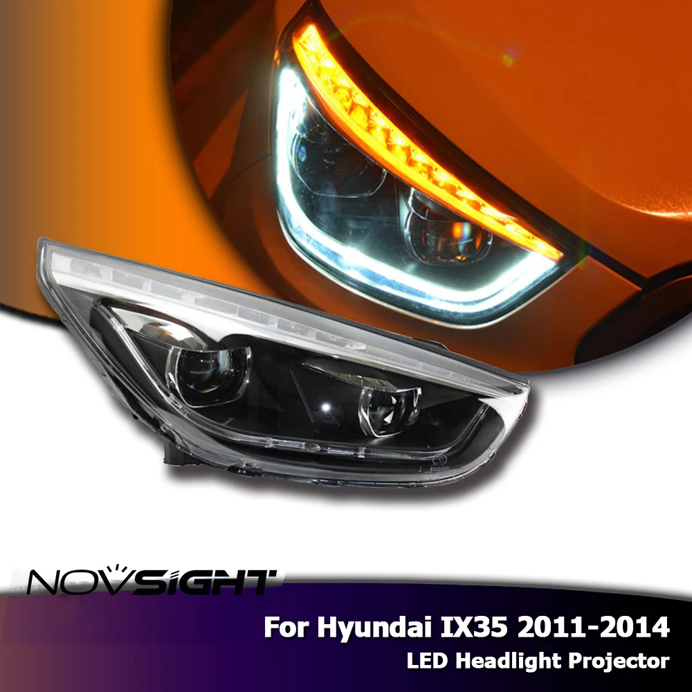 NOVSIGHT 2 шт. Автомобильные светодиодные фары проектор в сборе DRL Противотуманные