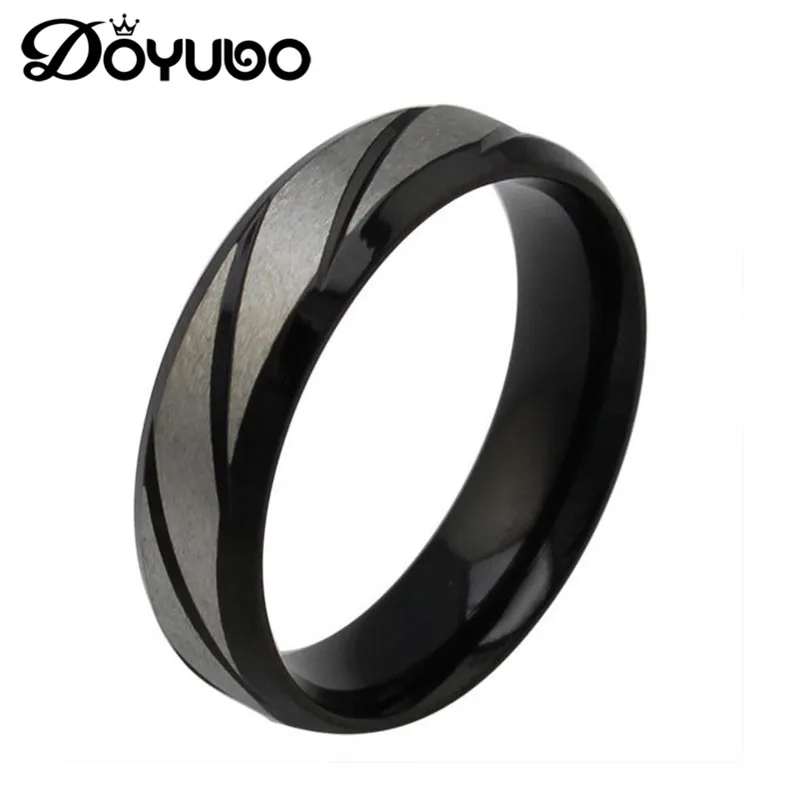 Кольца из титановой стали DOYUBO мужские модные черные кольца с гравировкой