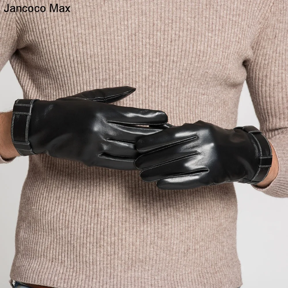 Jancoco Max мужские перчатки из натуральной кожи с сенсорным экраном зимние перчатки из натуральной овчины для активного отдыха, спортивная теплая мягкие митенки S2059