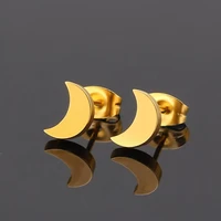 moon doublehee 35 trend brief titanium stainless steel 3 colors plated men earring stud earrings for women classic jewelry