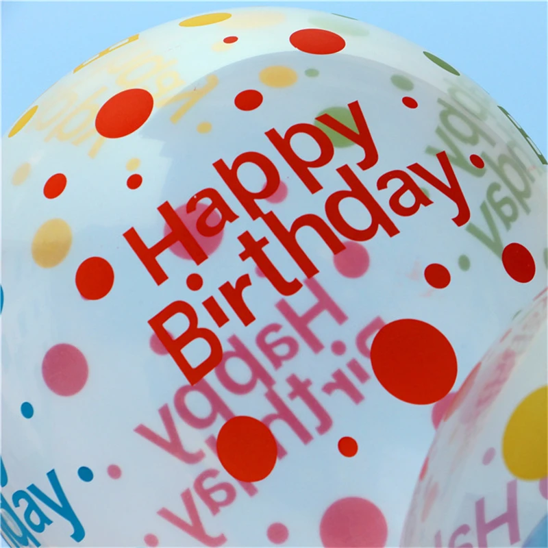 10 шт./лот 12 дюймов с днем рождения прозрачный напечатанный латексные шары Baby Shower