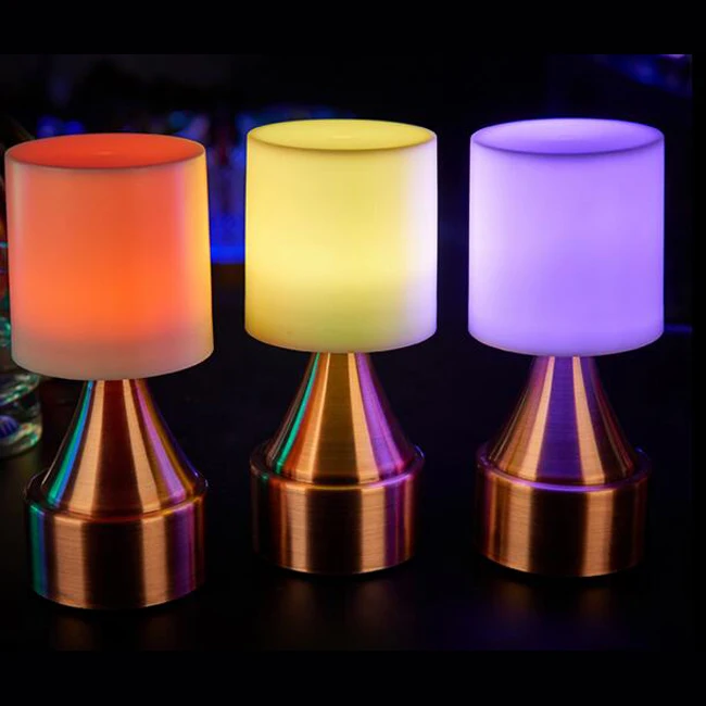 7 меняющих Цвет ABS хром или бронза беспроводные Светодиодные ночные светильники SK