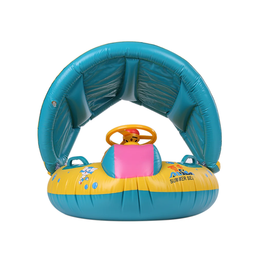 

Safe Inflatable Baby Swimming Ring Pool PVC Baby Infant Swimming Float Adjustable Sunshade Seat Swimming Pool