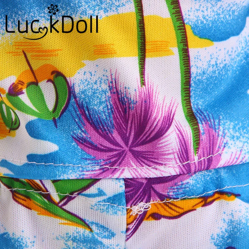 Пляжная одежда LUCKDOLL с принтом топы короткими рукавами и шорты подходящие для