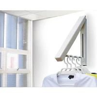 wall hanger retractable indoor clothes hanger magical folding kitchen drying stand rack hanging holder organizer stainless steel