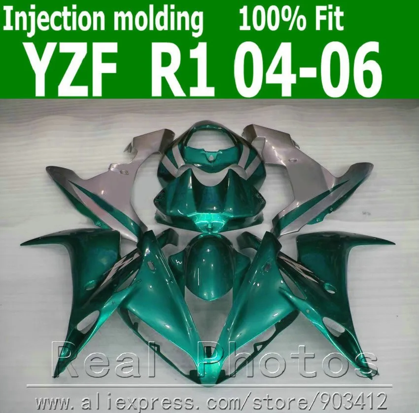 100% комплект обтекателей для литья под давлением YAMAHA R1 2004 2005 2006 белый фиолетовый