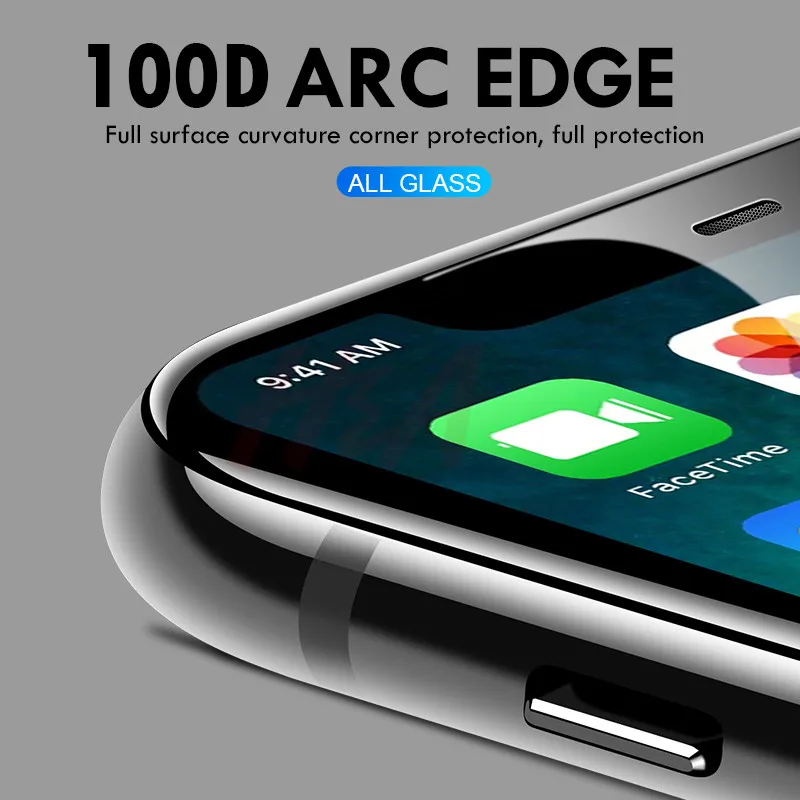 100D изогнутое закаленное стекло для Apple iPhone X XR XS Max 7 8 Plus 6 6 S Plus закаленное защитное стекло X
