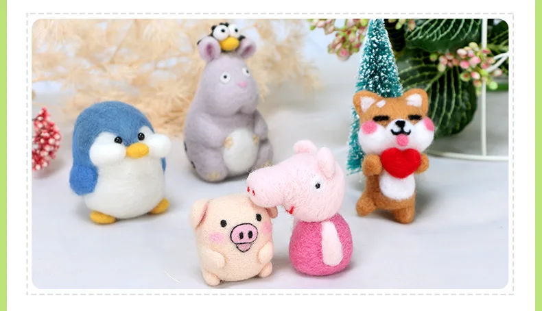 2019 новый шерстяной войлок DIY маленькая милая кукла с животными подвеска из 100%