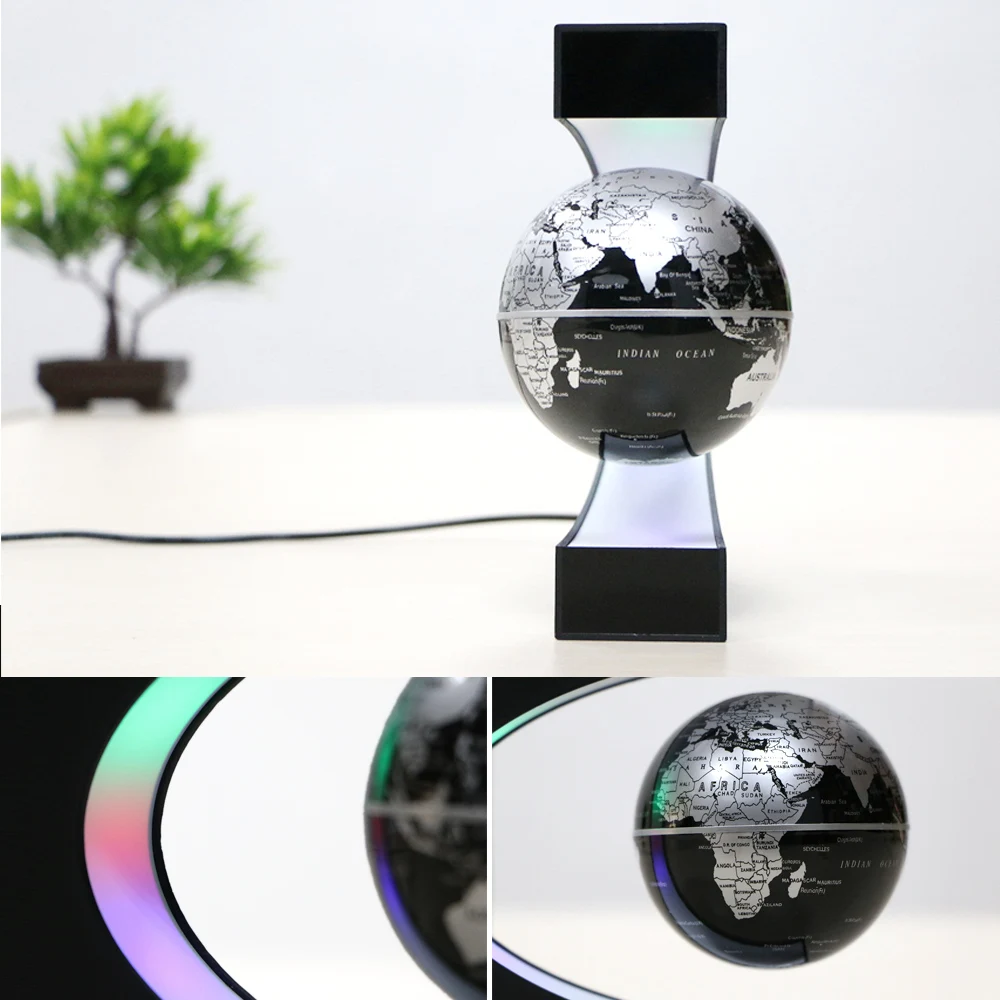 Behogar для мужчин магнитная левитация Плавающий глобус Карта мира w/LED C Форма база