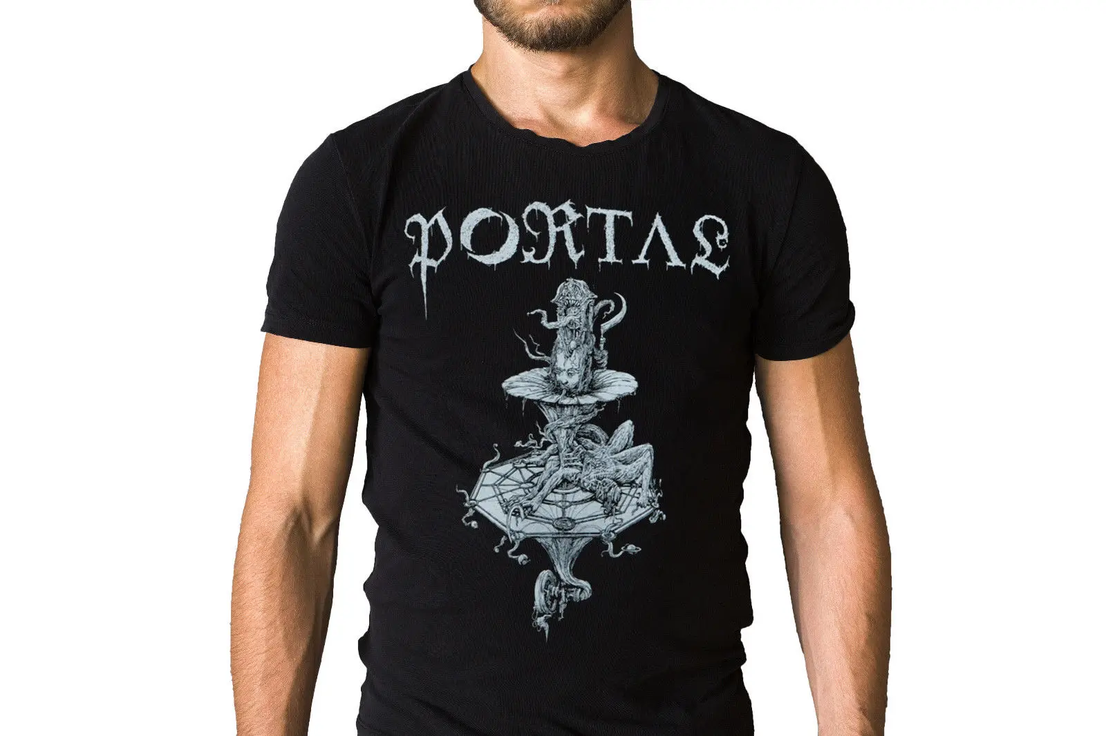 Portal Band Логотип Черная футболка футболки Повседневная брендовая одежда хлопок