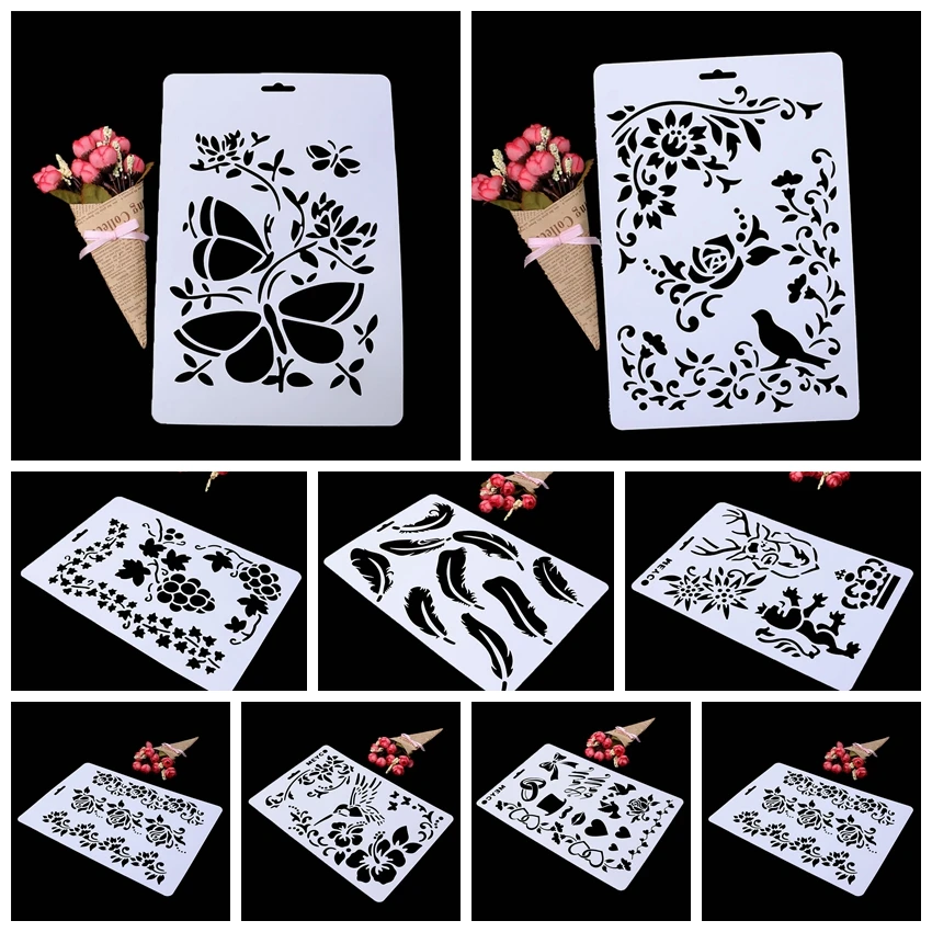 1 шт. трафареты для украшения стен|Вырубные штампы| |