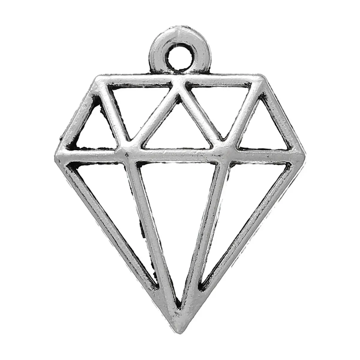 DoreenBeads подвески из цинкового металлического сплава в граненой форме серебряный