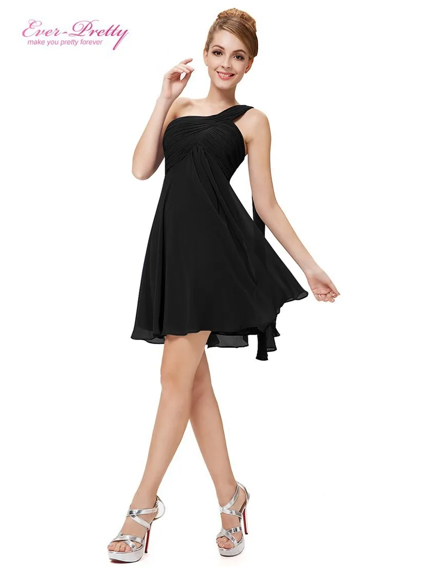 [Распродажа] коктейльные платья Ever Pretty HE03537 шифоновые короткие коктейльные платья с оборками на одно плечо