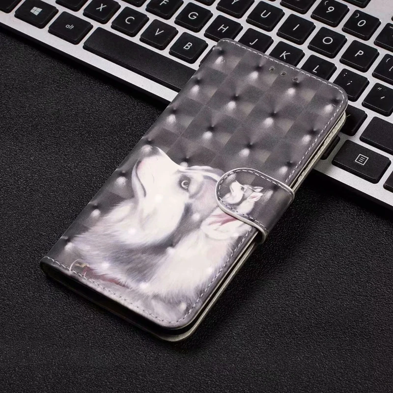 3D кожаный чехол-кошелек для Iphone XS MAX XR X 8 7 6 samsung S10 5G S10e волк Кот Кружева Цветок Любовь бабочка ананас 1 шт
