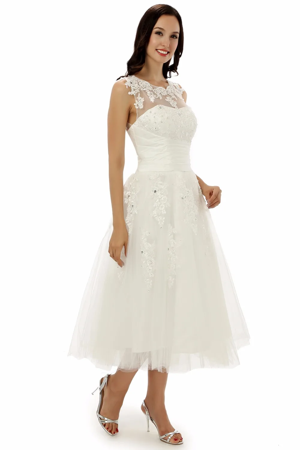 Forevergracedress линия Кружева свадебное платье без рукавов Sexy Jewel Средства ухода за