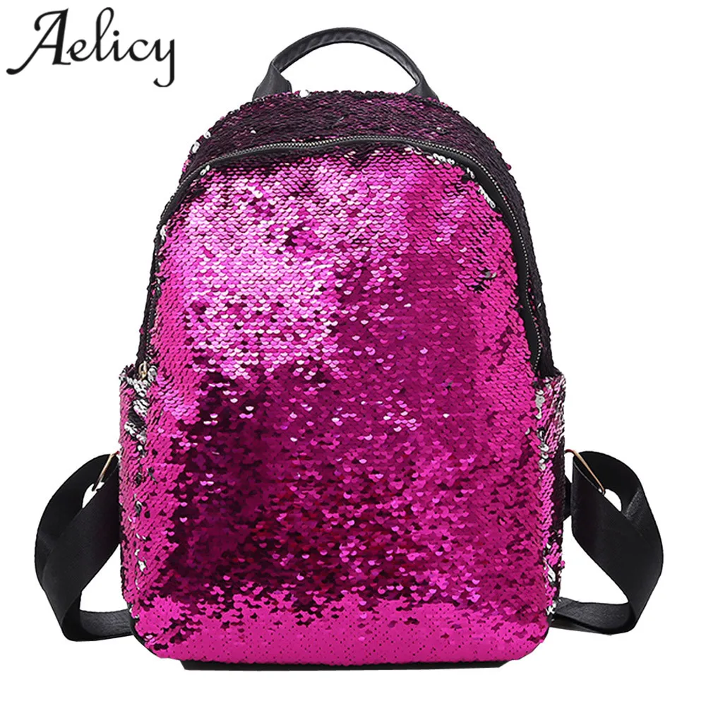 Aelicy сумки для женщин 2018 Pu Высокое качество женский Блестящий рюкзак Дамский