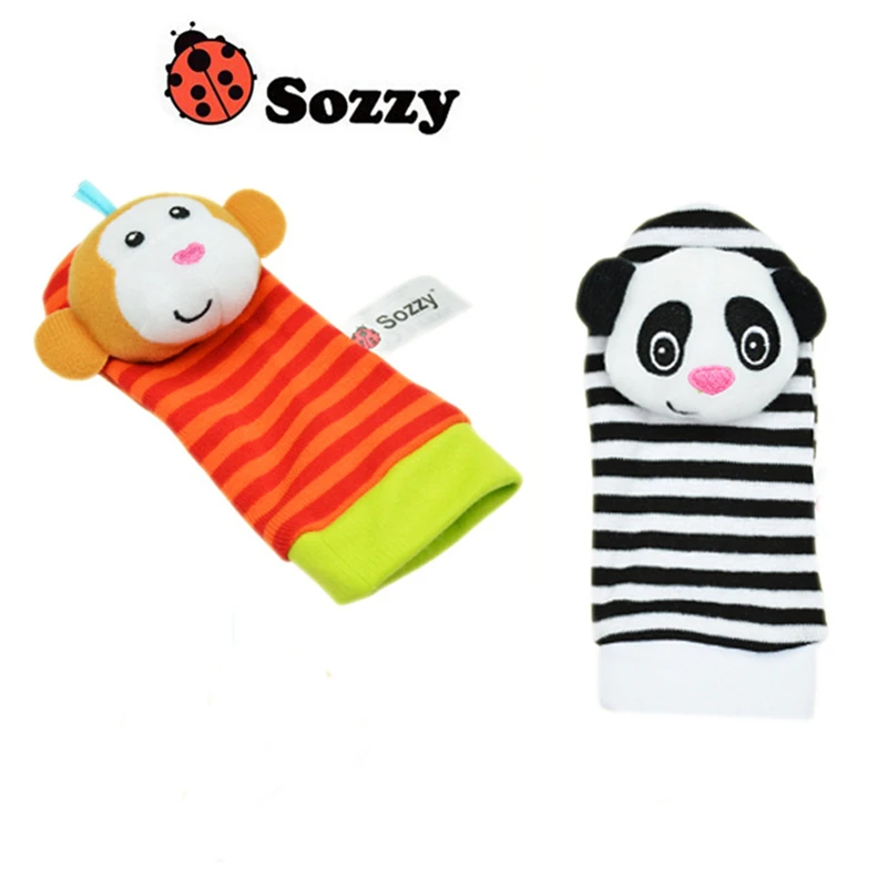 Sozzy/2 предмета мягкие детские носки с ремешком на запястье милые плюшевые
