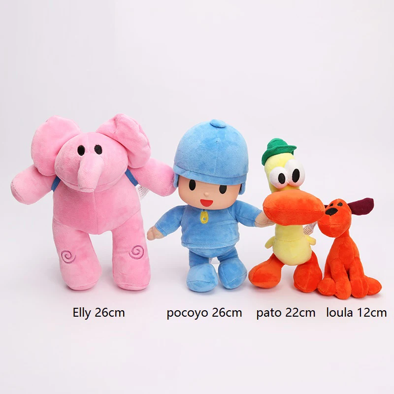 4 шт./партия 12-26 см полный набор POCOYO Мультяшные мягкие животные и плюшевые игрушки хобби Loula& Elly& Pato& POCOYO плюшевые игрушки