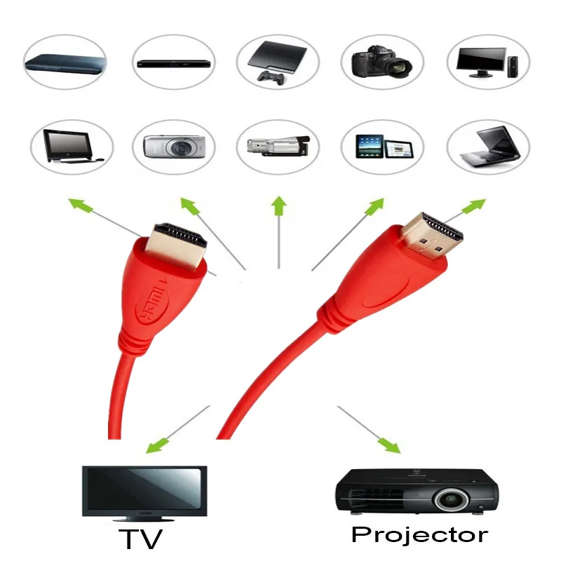 SL Высокоскоростной HDMI кабель 1,5 m-2,0 Ultra HD 4K категория-Ethernet, аудио обратный канал, 3D, 1080 P-Xbox playstation PS3/4 - Цвет: Красный