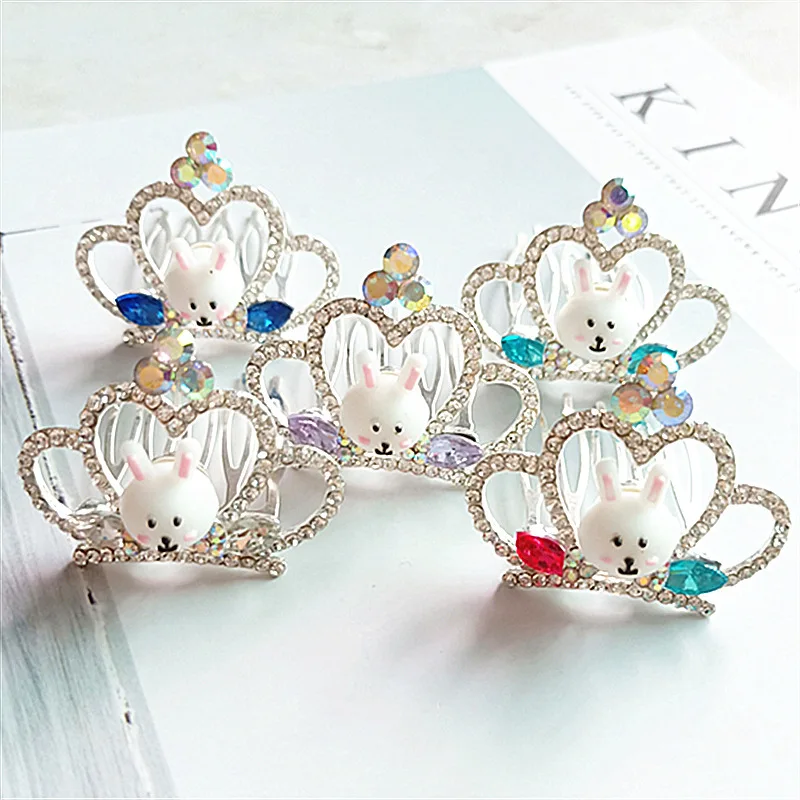 

New Korean version of pet lovely princess rabbit color comb crown dog accessories pet hairpin 12pcs