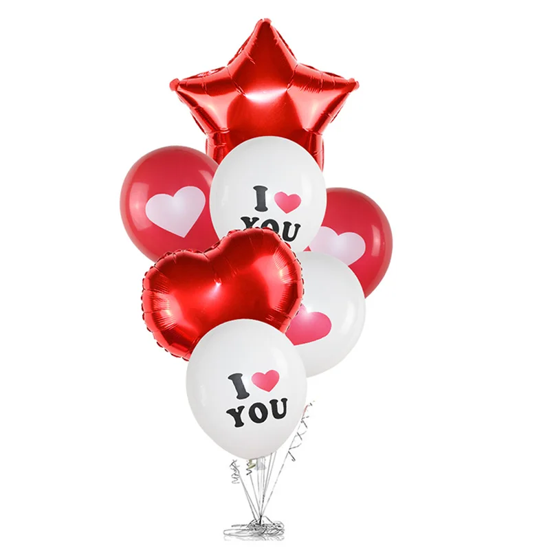 Свадебные Воздушные шары из Красной фольги с надписью I Love You|Воздушные и