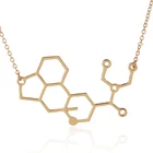 Новое поступление, ожерелье Yiustar с подвеской в виде золотых молекул LSD, ювелирное изделие с научной химией, цепочка с подвеской LSD, ожерелье-чокер