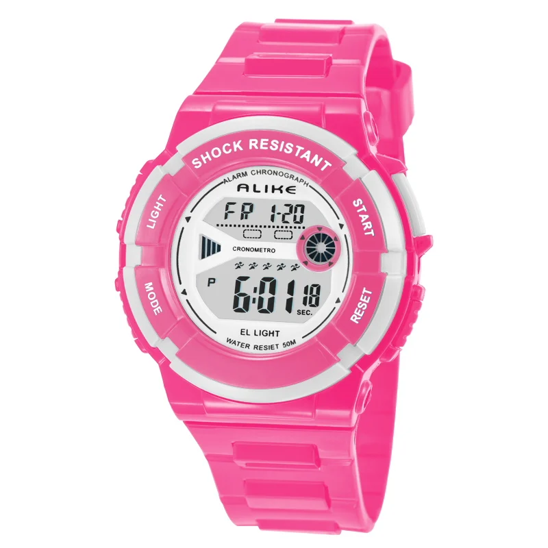 Модные водонепроницаемые детские часы для мальчиков цифровые светодиодные