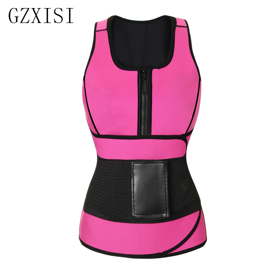 Neoprene Sauna Vest Body Shaper Slimming Waist Trainer Hot Waist Trainer Corset Double Adjustable Workout Sweat Vest