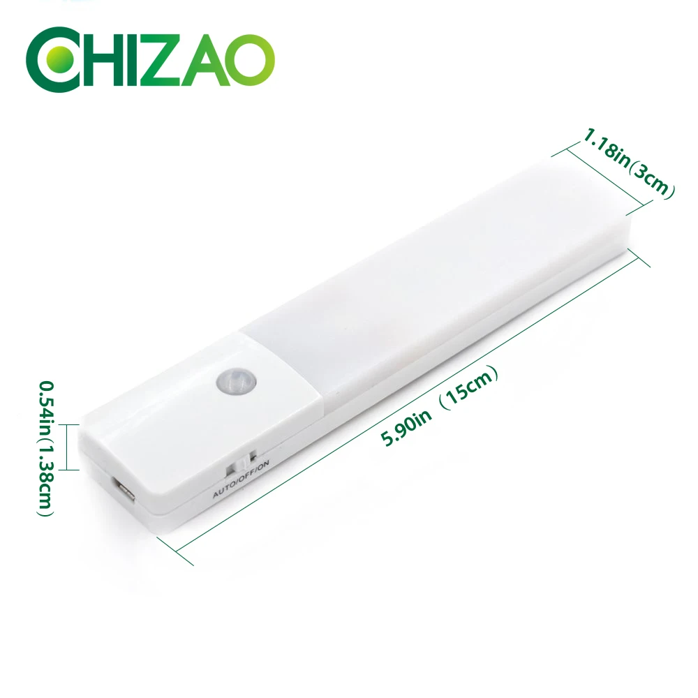 Ночник CHIZAO с USB зарядкой беспроводной светильник датчиком движения 2 цвета