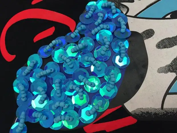 

Women Cartoon Printing Long Flare Sleeve Tees Blouses Casual Sequined Beadings Lace Embroidery Appliques Pullovers Tops CC011