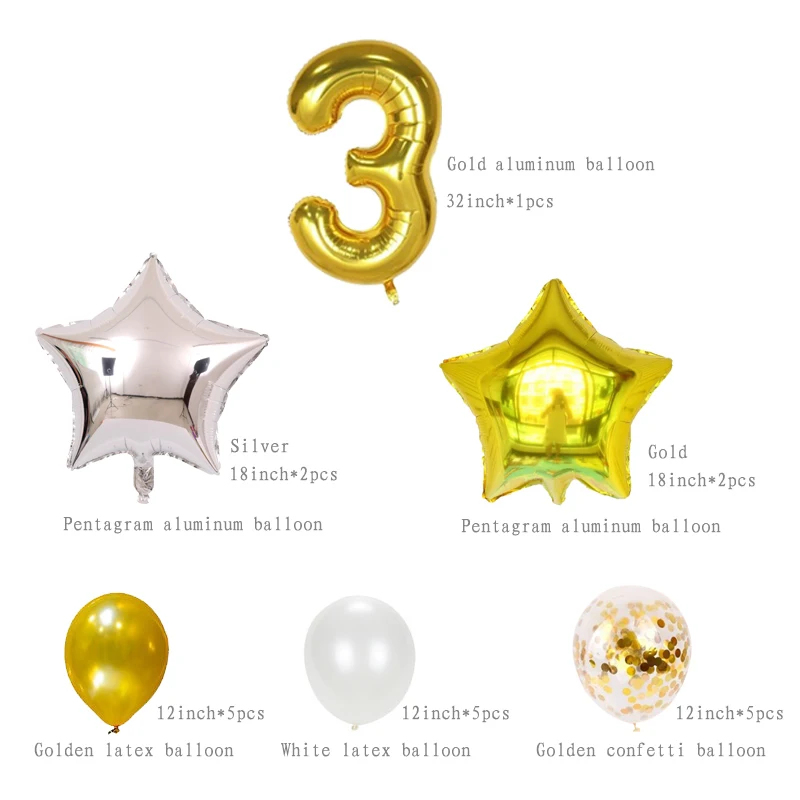 Set 12 1 комплект/20 шт. воздушный шар на день рождения 1" 18" 3" алюминиевая фольга серебро золото розовый латексный шар свадебные конфетти украшение для вечеринки - Цвет: Set 12