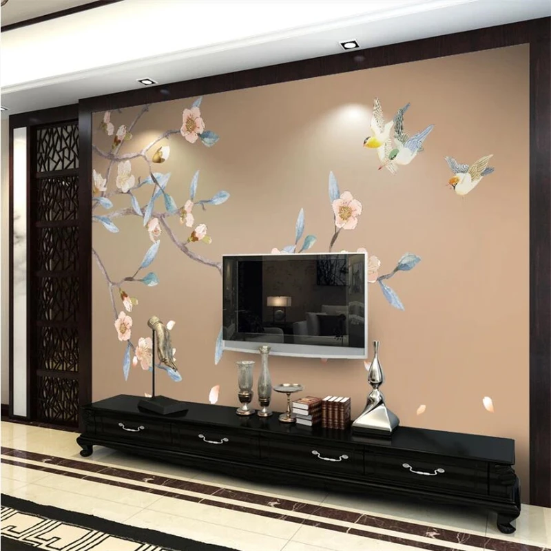 3d фотообои на заказ wellyu элегантные персиковые новые китайские ручки с ручной
