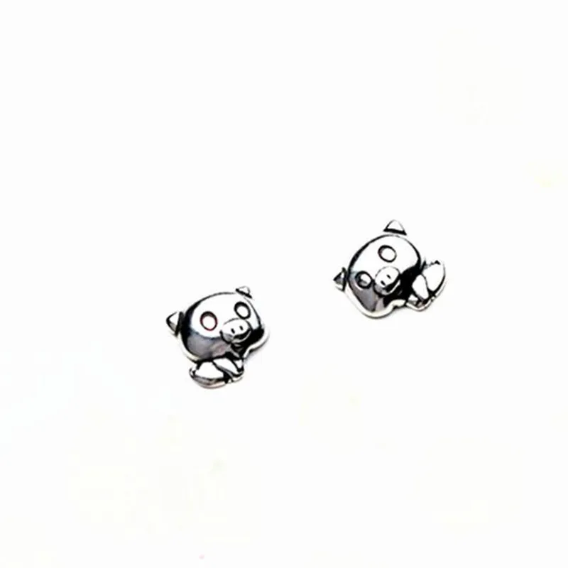 New Simple Korean Style Cute Animal 925 Sterling Silver Jewelry Glossy Personality Sweet Pig Exquisite Stud Earrings SE737 | Украшения и